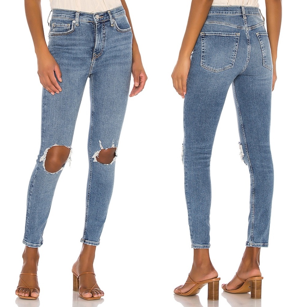 Free People High Rise Busted Skinny Jeans Size 25
